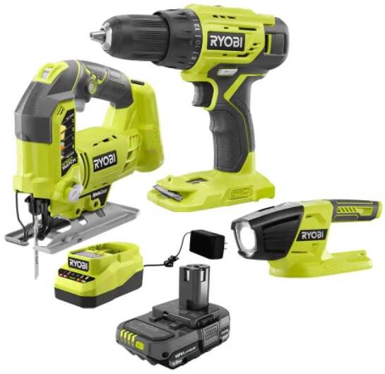 Ryobi  ONE+ 18V Cordless 3-Tool Combo Kit