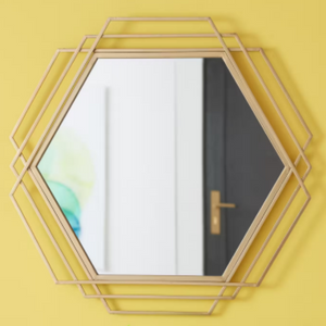 StyleWell Hexagonal Gold Accent Mirror