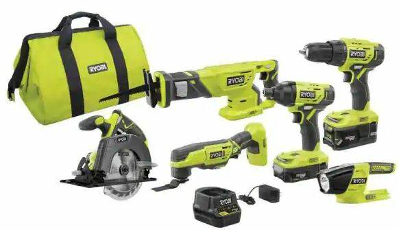 Ryobi 18V Lithium-Ion Cordless 6-Tool Combo Kit