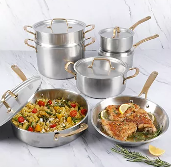 Martha Stewart 12-Piece Stainless Steel Cookware Set