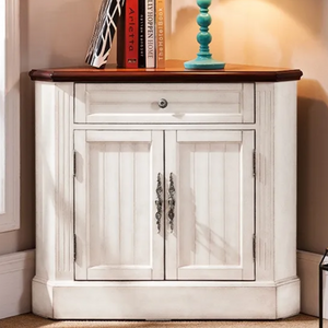 Farmhouse Wood Corner Cabinet