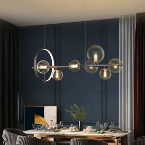 7-Light Glass Kitchen Island Light