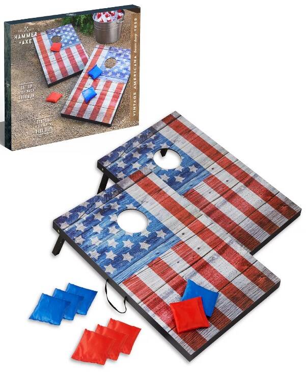 10-Piece USA Flag Cornhole Outdoor Game