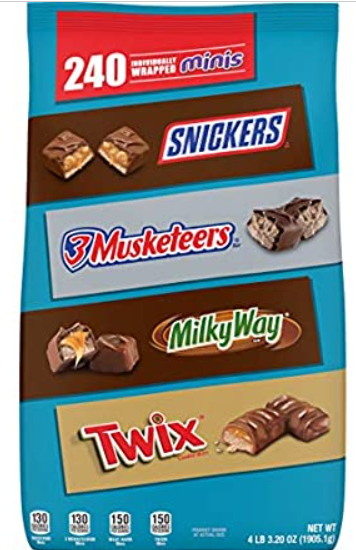 240-Piece Snickers, Twix, 3 Musketeers & Milk Way Chocolate Mix