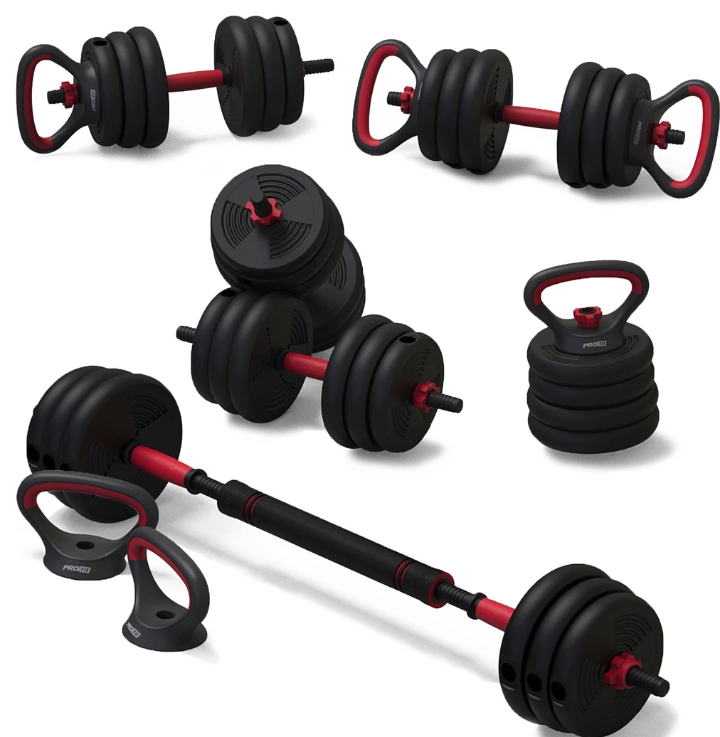 23-Piece 4-in-1 Interchangeable Dumbbell, Barbell & Kettle Bell Set