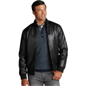 Jos. A. Bank Faux Leather Bomber Jacket