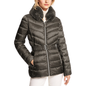 Michael Kors Faux Fur Trim Puffer Jacket