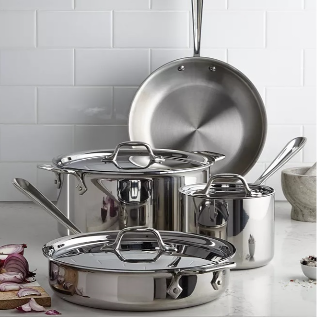 All-Clad 7-Piece Stainless Steel Cookware Set