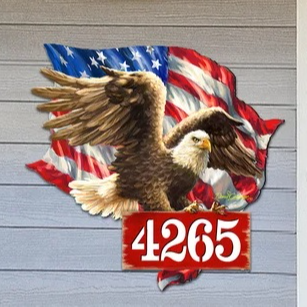 American Flag & Eagle Personalized Address Sign