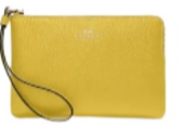 Coach Corner-Zip Leather Wristlet