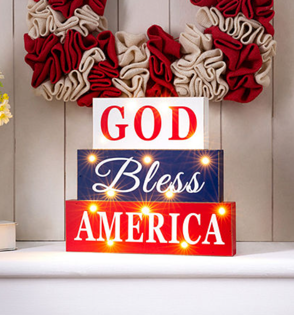 Patriotic Lighted Decor Sign