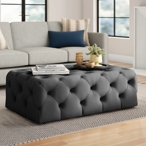 Tufted Velvet Cocktail Ottoman