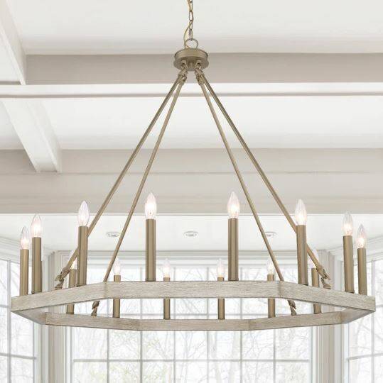 16-Light Candle Wagon Wheel Chandelier