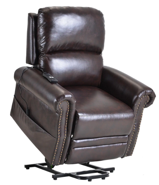 Faux Leather Nailhead Power Lift Recliner