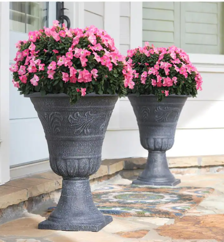 Set of 2 Resin Urn Planters