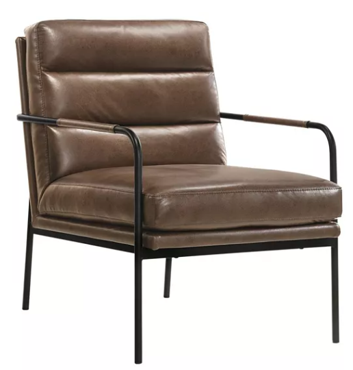 Upholstered Metal Accent Chair