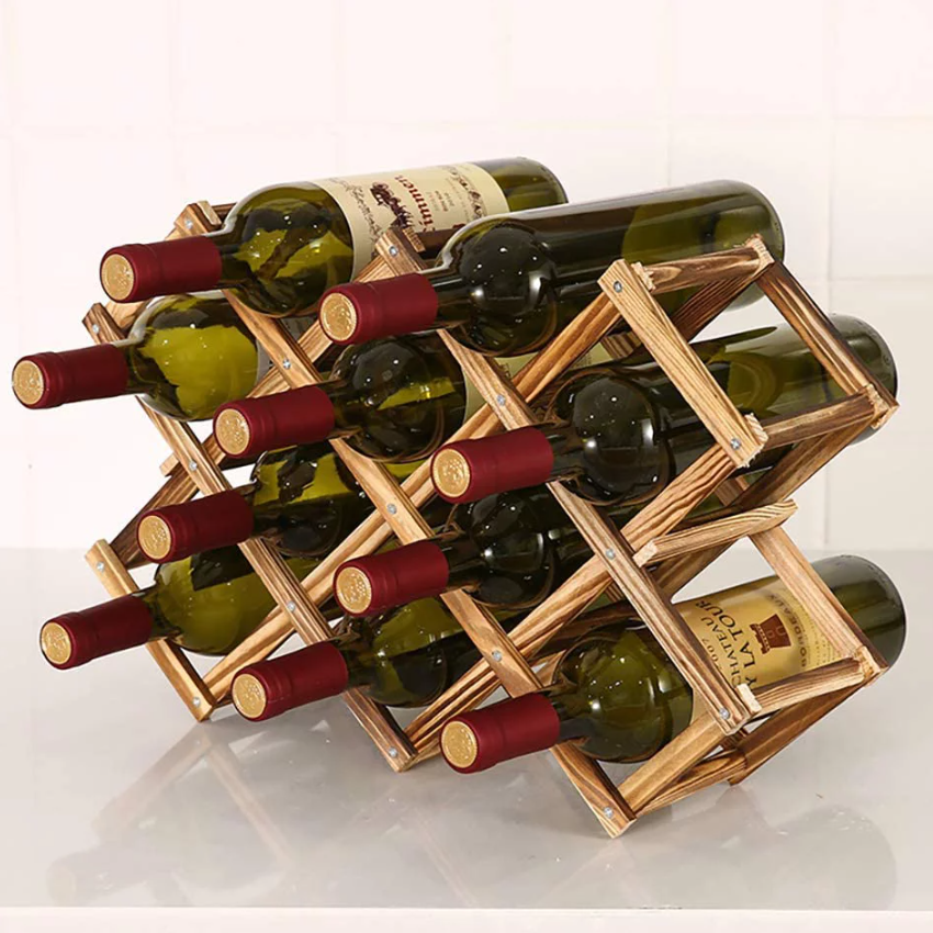 Wood Collapsible Wine Bottle Rack