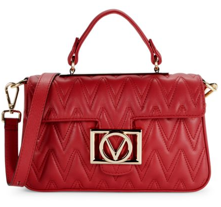 Valentino Florence D Plate Quilted Leather Satchel