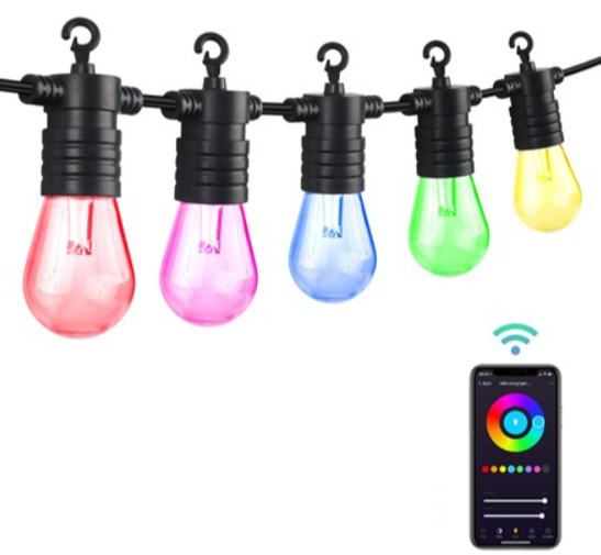 Outdoor 96' Smart Color LED String Lights w/ Alexa