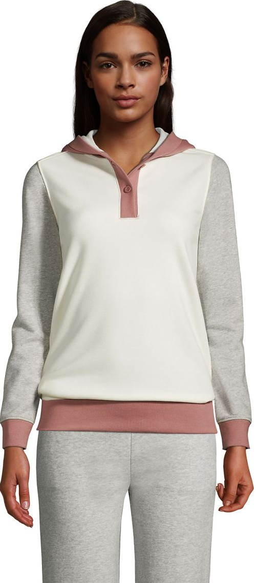 Lands' End Women's Long Sleeve Button Hoodie