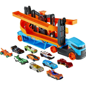 Hot Wheels Lift & Launch Hauler w/ 10 Cars