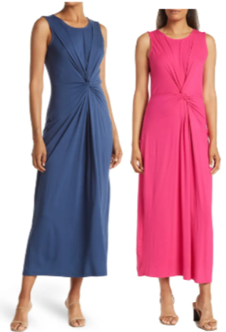 T Tahari Front Twist Maxi Dress