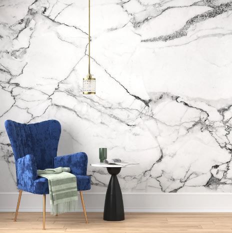 Semi-Gloss Marble Look Wall Mural