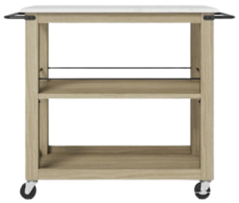 Faux Marble Top Rolling Kitchen Cart