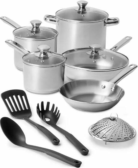 Tools of the Trade Stainless Steel 13-Piece Cookware Set