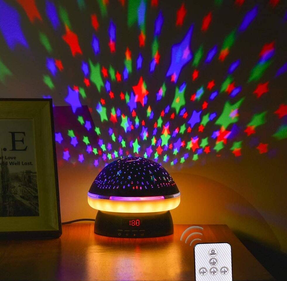 360 Degree Rotating 8 Color Star Projector