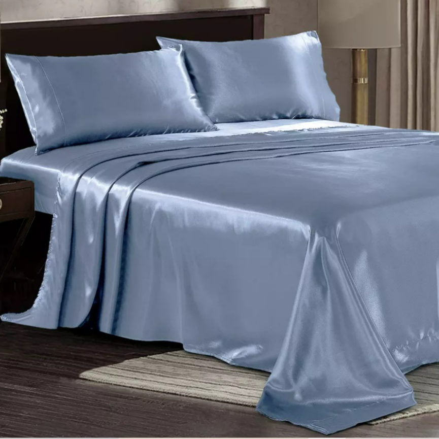 3-Piece Twin Satin Bed Sheet Set