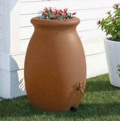 50Gl. Plastic Dual Overflow Rain Barrel