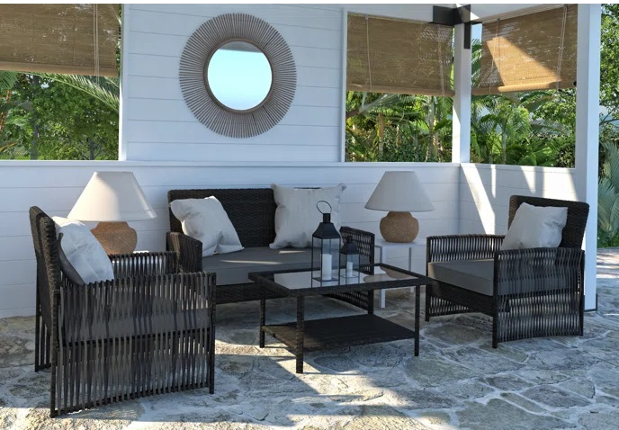 4-Piece Cushioned Patio Set