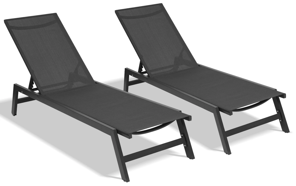 2-Piece Patio Chaise Lounge Set