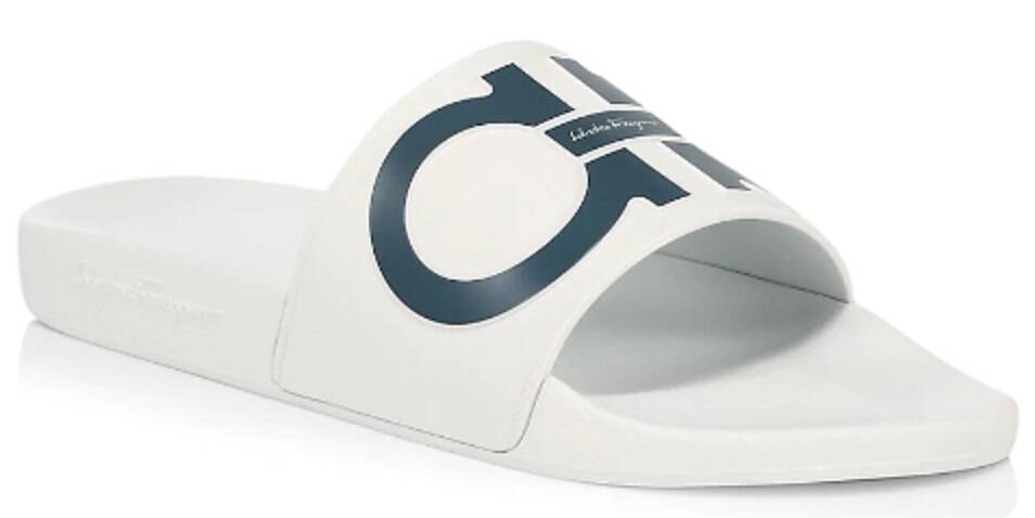 Salvatore Ferragamo Groove Gancini Men's Pool Slides