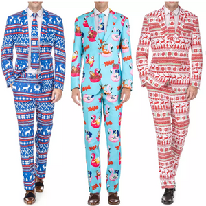 Braveman Men's Christmas Suits w/ Matching Tie