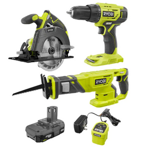 Ryobi One+ 18V Lithium-Ion Cordless 3-Tool Kit