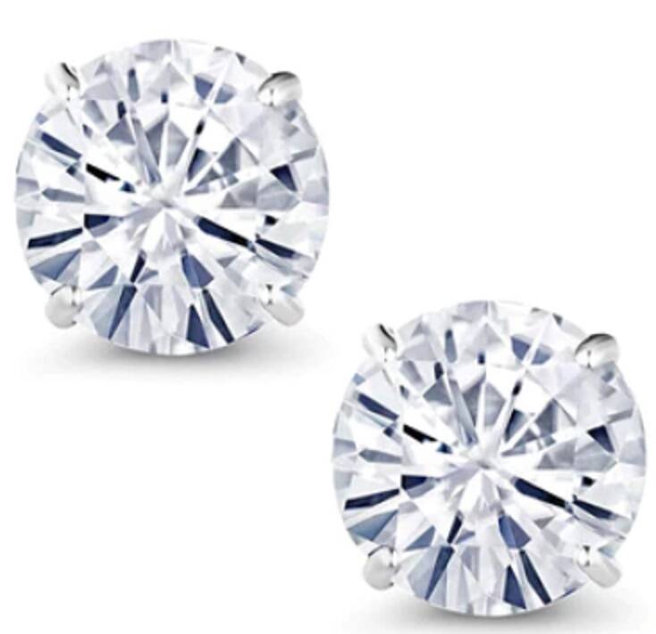 2CTW Moissanite 14K White Gold Earrings