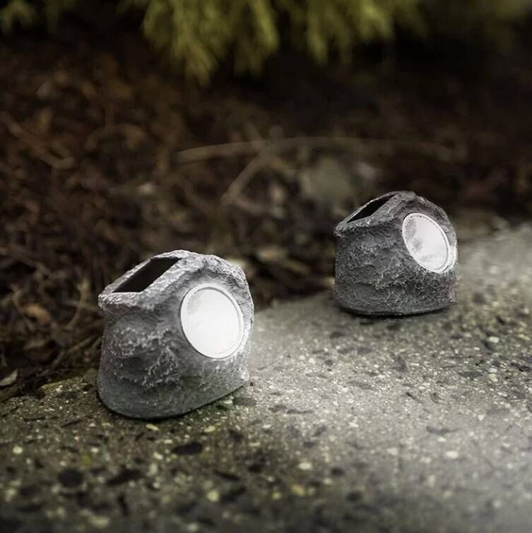 Set of 2 Solar LED Rock Spot Lights