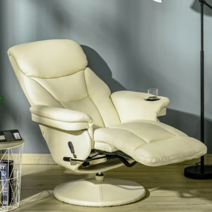 Faux Leather Swivel Manual Recliner