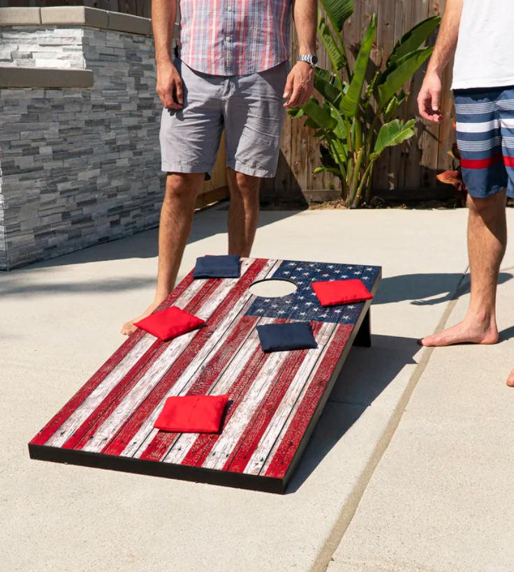 American Flag Outdoor Cornhole Game Set