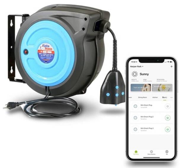 Smart 50' Extension Cord Reel w/ Alexa