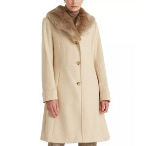 Ralph Lauren Women's Faux-Fur-Trim Coat