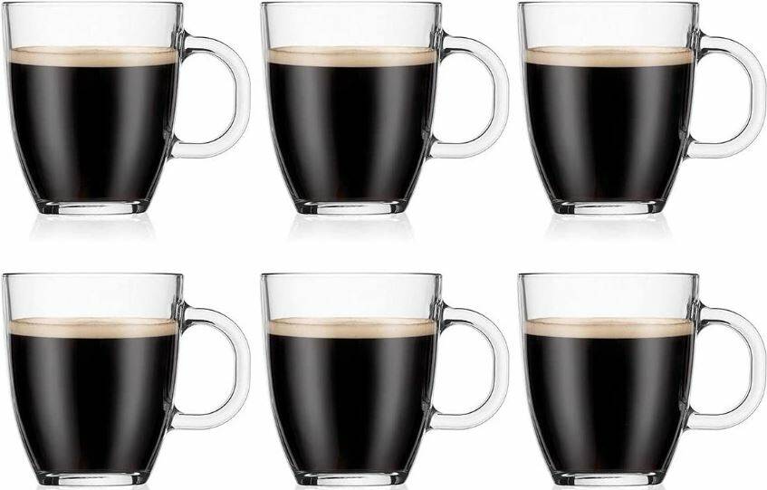 Bodum Set of 6 Glass Coffee Mugs