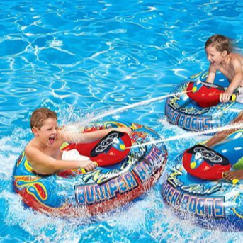 Banza Motorized Bumper Boat w/ Water Spray