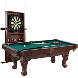 Barrington 7.5' Pool Table w/ Cue Rack & Dartboard Set