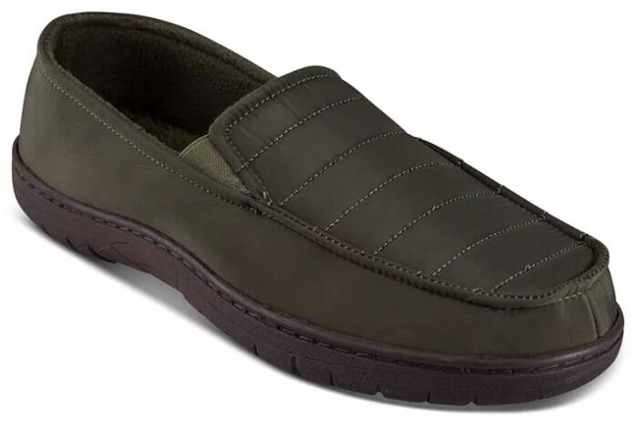 Haggar Men's Quilted Fleece-Lined Slippers