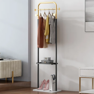 Freestanding Rail Cloth Rack w/ Marble Base