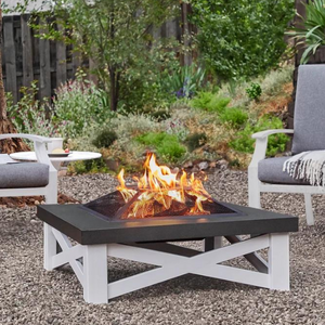 Steel Wood Burning Fire Pit w/ Lid