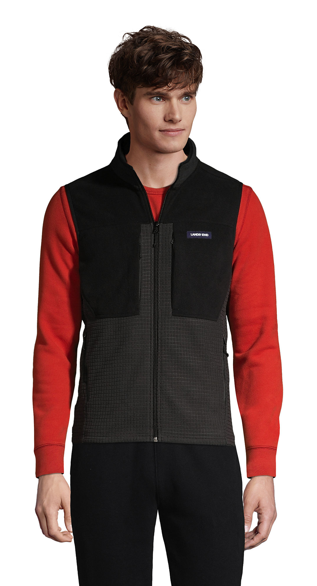 Lands' End Men's Grid Fleece Vest